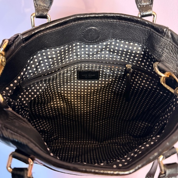 Kate Spade Black Leather Zipper Convertible Crossbody shoulder handbag - Picture 5 of 10